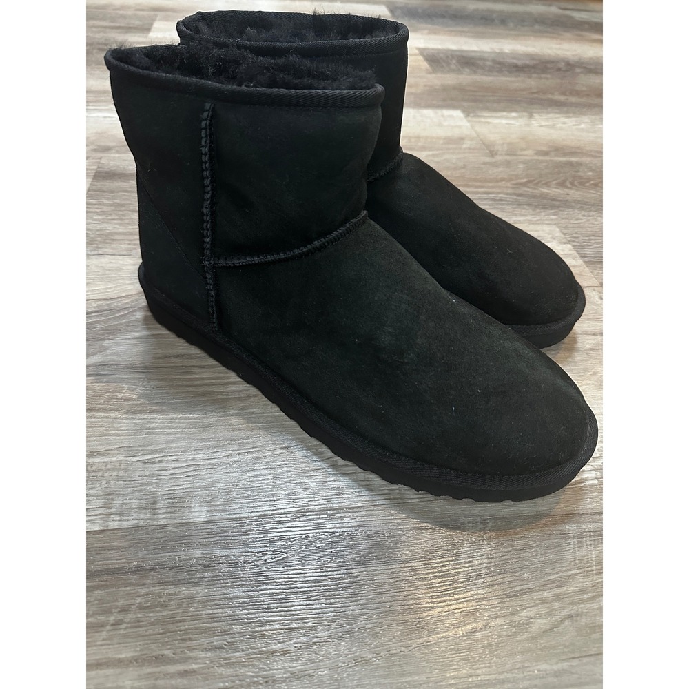 UGG Classic Mini II Black Suede Sheepskin Ankle Boots 1002072 Mens 13 EU 46
